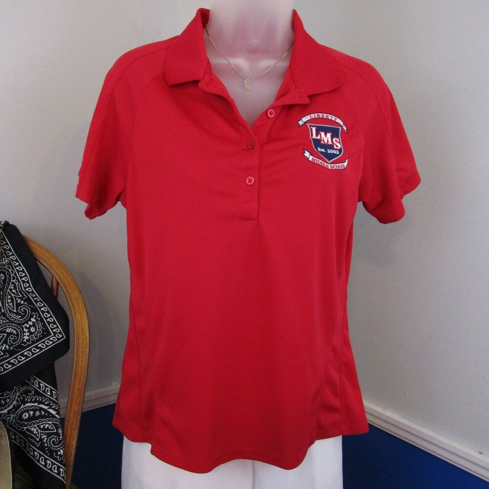 Harriton Liberty Middle School Hillsborough County Florida Red Polo Shirt